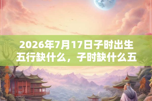 2026年7月17日子时出生五行缺什么,子时缺什么五行 2026年7月17日子时出生五行缺什么,子时缺什么五行