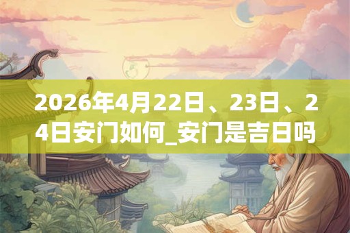 2026年4月22日、23日、24日安门如何_安门是吉日吗