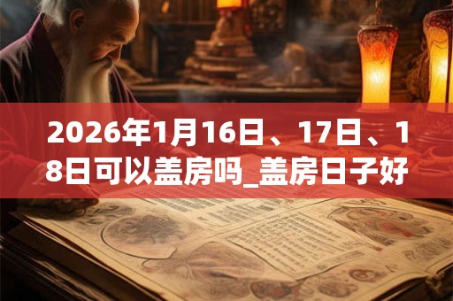 2026年1月16日、17日、18日可以盖房吗_盖房日子好吗