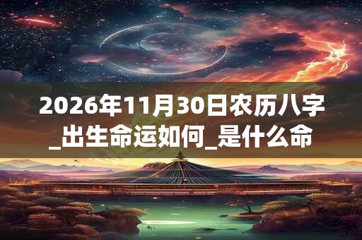 2026年11月30日农历八字_出生命运如何_是什么命