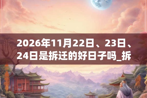 2026年11月22日、23日、24日是拆迁的好日子吗_拆迁可以吗