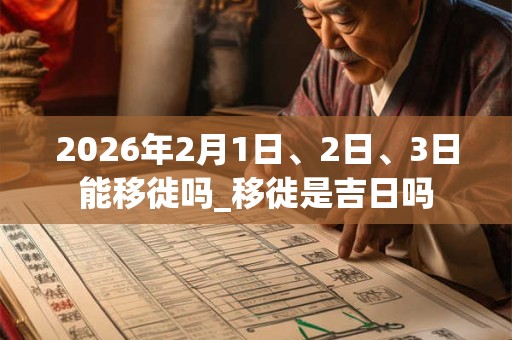 2026年2月1日、2日、3日能移徙吗_移徙是吉日吗