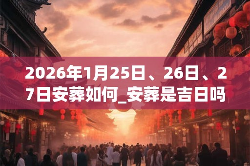 2026年1月25日、26日、27日安葬如何_安葬是吉日吗