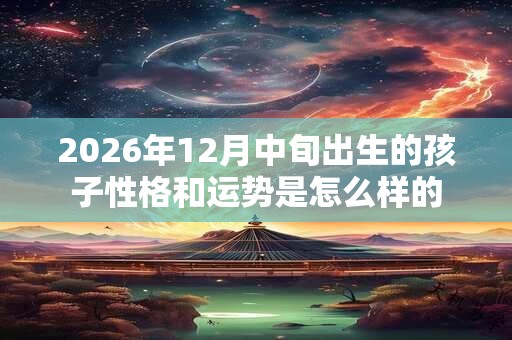 2026年12月中旬出生的孩子性格和运势是怎么样的