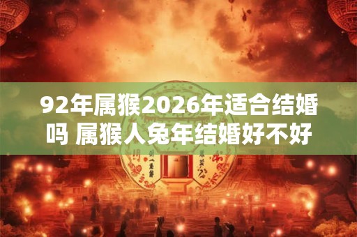 92年属猴2026年适合结婚吗 属猴人兔年结婚好不好