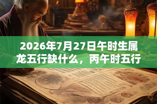 2026年7月27日午时生属龙五行缺什么，丙午时五行缺什么