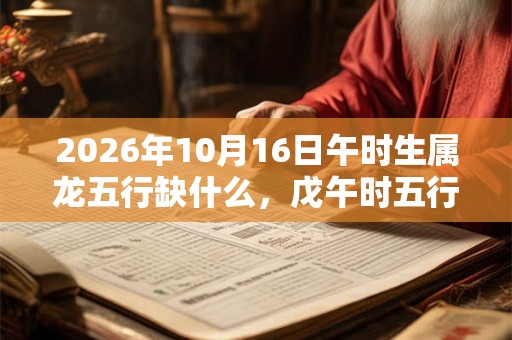 2026年10月16日午时生属龙五行缺什么，戊午时五行缺什么
