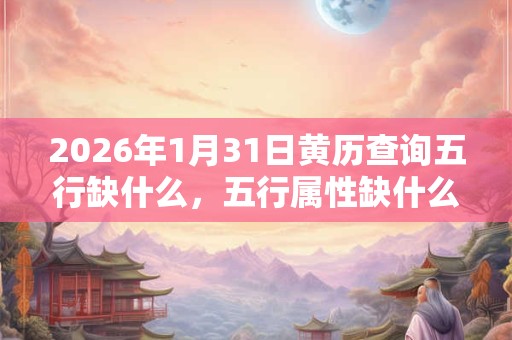 2026年1月31日黄历查询五行缺什么，五行属性缺什么