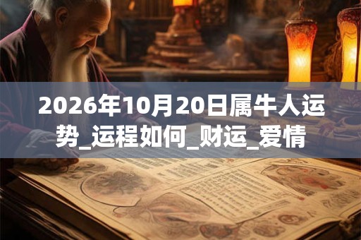2026年10月20日属牛人运势_运程如何_财运_爱情