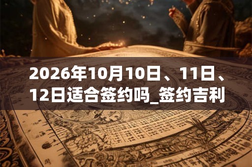 2026年10月10日、11日、12日适合签约吗_签约吉利吗