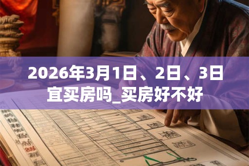 2026年3月1日、2日、3日宜买房吗_买房好不好