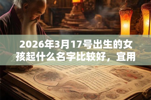 2026年3月17号出生的女孩起什么名字比较好，宜用什么字
