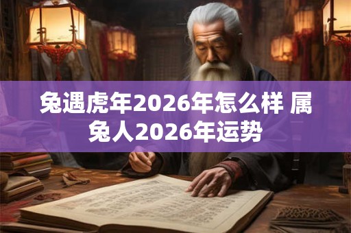 兔遇虎年2026年怎么样 属兔人2026年运势