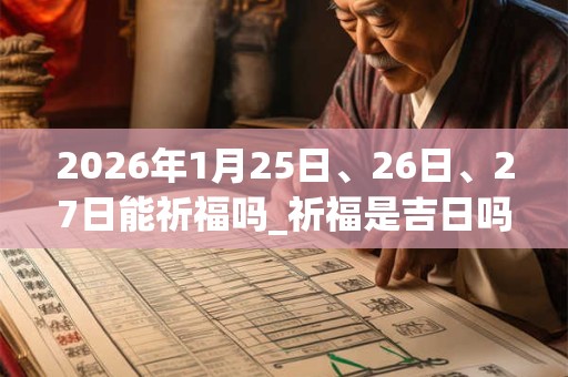 2026年1月25日、26日、27日能祈福吗_祈福是吉日吗