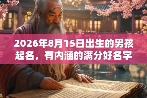 2026年8月15日出生的男孩起名，有内涵的满分好名字推荐