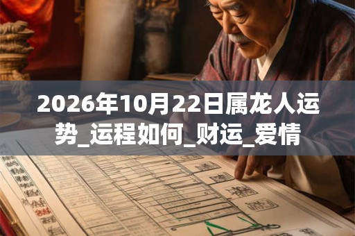 2026年10月22日属龙人运势_运程如何_财运_爱情