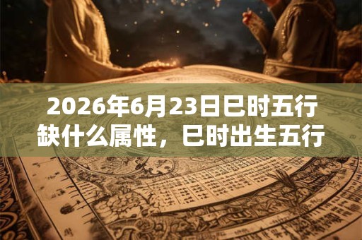 2026年6月23日巳时五行缺什么属性，巳时出生五行缺什么