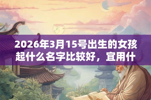 2026年3月15号出生的女孩起什么名字比较好，宜用什么字