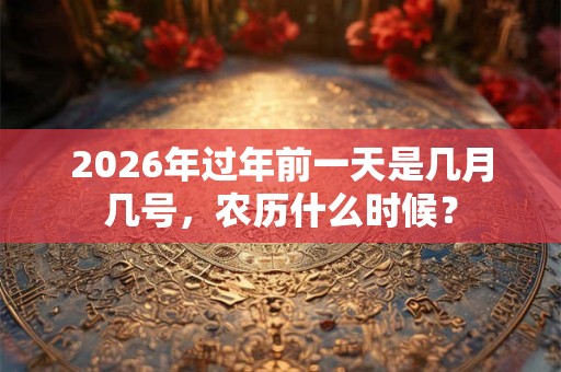 2026年过年前一天是几月几号，农历什么时候？
