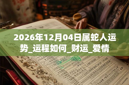 2026年12月04日属蛇人运势_运程如何_财运_爱情