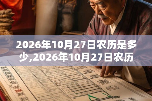 2026年10月27日农历是多少,2026年10月27日农历表