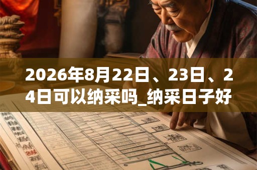 2026年8月22日、23日、24日可以纳采吗_纳采日子好吗
