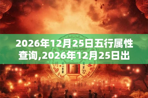 2026年12月25日五行属性查询,2026年12月25日出生五行属什么