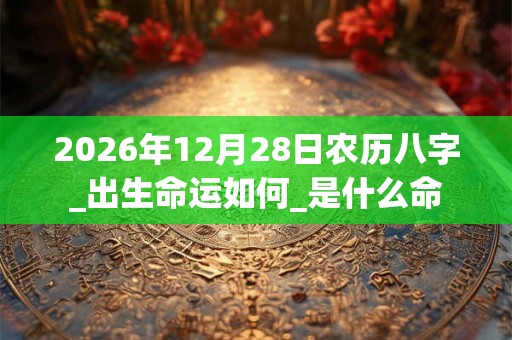 2026年12月28日农历八字_出生命运如何_是什么命
