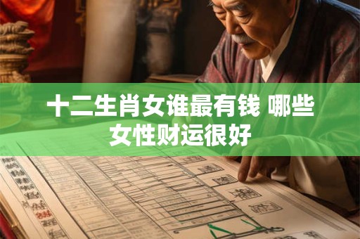 十二生肖女谁最有钱 哪些女性财运很好