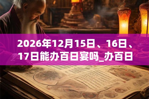 2026年12月15日、16日、17日能办百日宴吗_办百日宴是吉日吗
