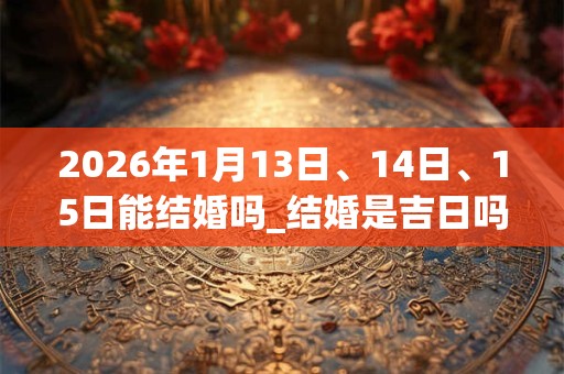 2026年1月13日、14日、15日能结婚吗_结婚是吉日吗