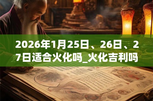 2026年1月25日、26日、27日适合火化吗_火化吉利吗