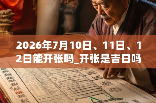 2026年7月10日、11日、12日能开张吗_开张是吉日吗