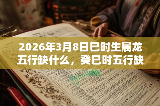 2026年3月8日巳时生属龙五行缺什么，癸巳时五行缺什么