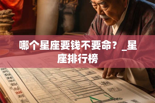 哪个星座要钱不要命？_星座排行榜