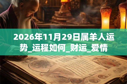 2026年11月29日属羊人运势_运程如何_财运_爱情