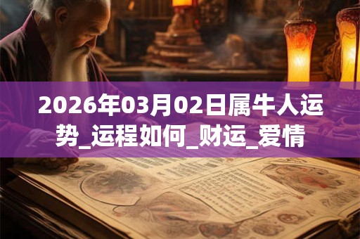 2026年03月02日属牛人运势_运程如何_财运_爱情