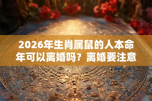 2026年生肖属鼠的人本命年可以离婚吗？离婚要注意什么？