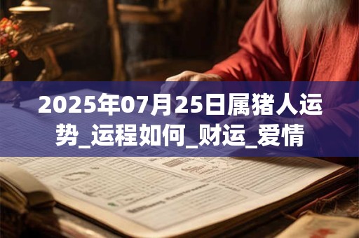 2025年07月25日属猪人运势_运程如何_财运_爱情