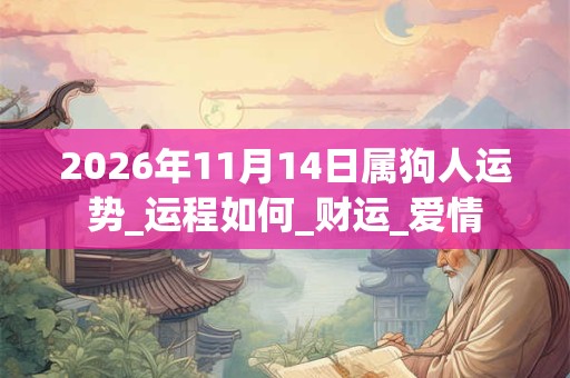 2026年11月14日属狗人运势_运程如何_财运_爱情