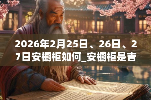 2026年2月25日、26日、27日安橱柜如何_安橱柜是吉日吗