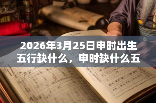2026年3月25日申时出生五行缺什么，申时缺什么五行