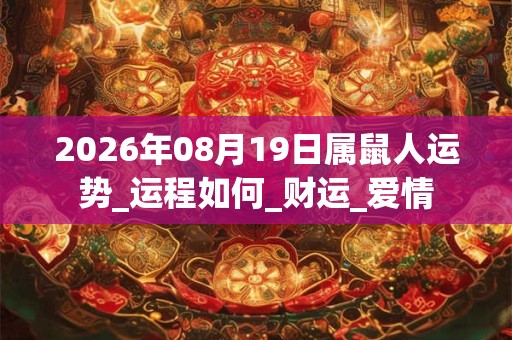 2026年08月19日属鼠人运势_运程如何_财运_爱情