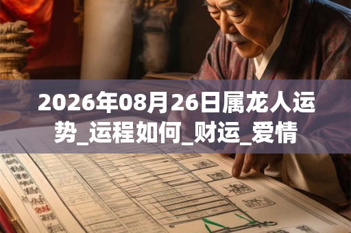2026年08月26日属龙人运势_运程如何_财运_爱情