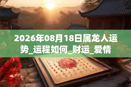 2026年08月18日属龙人运势_运程如何_财运_爱情