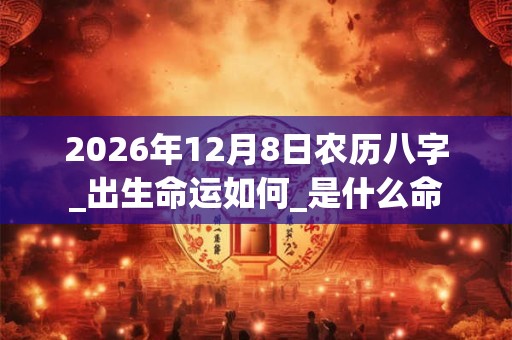2026年12月8日农历八字_出生命运如何_是什么命