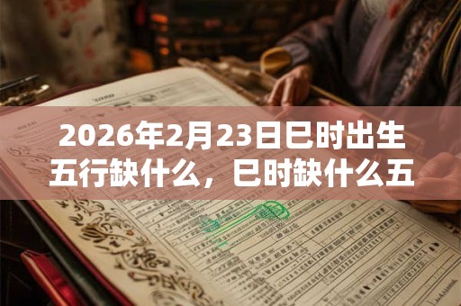 2026年2月23日巳时出生五行缺什么，巳时缺什么五行