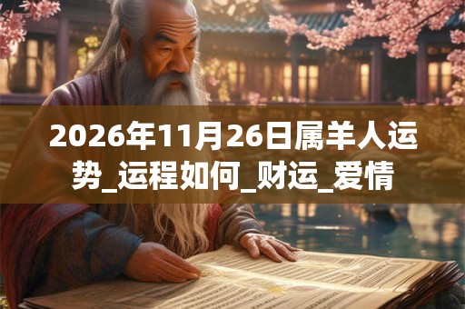 2026年11月26日属羊人运势_运程如何_财运_爱情