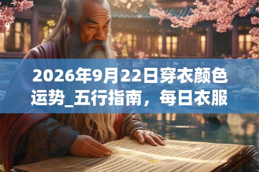 2026年9月22日穿衣颜色运势_五行指南，每日衣服颜色幸运色