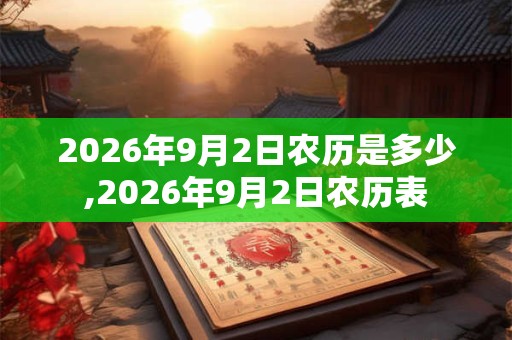 2026年9月2日农历是多少,2026年9月2日农历表